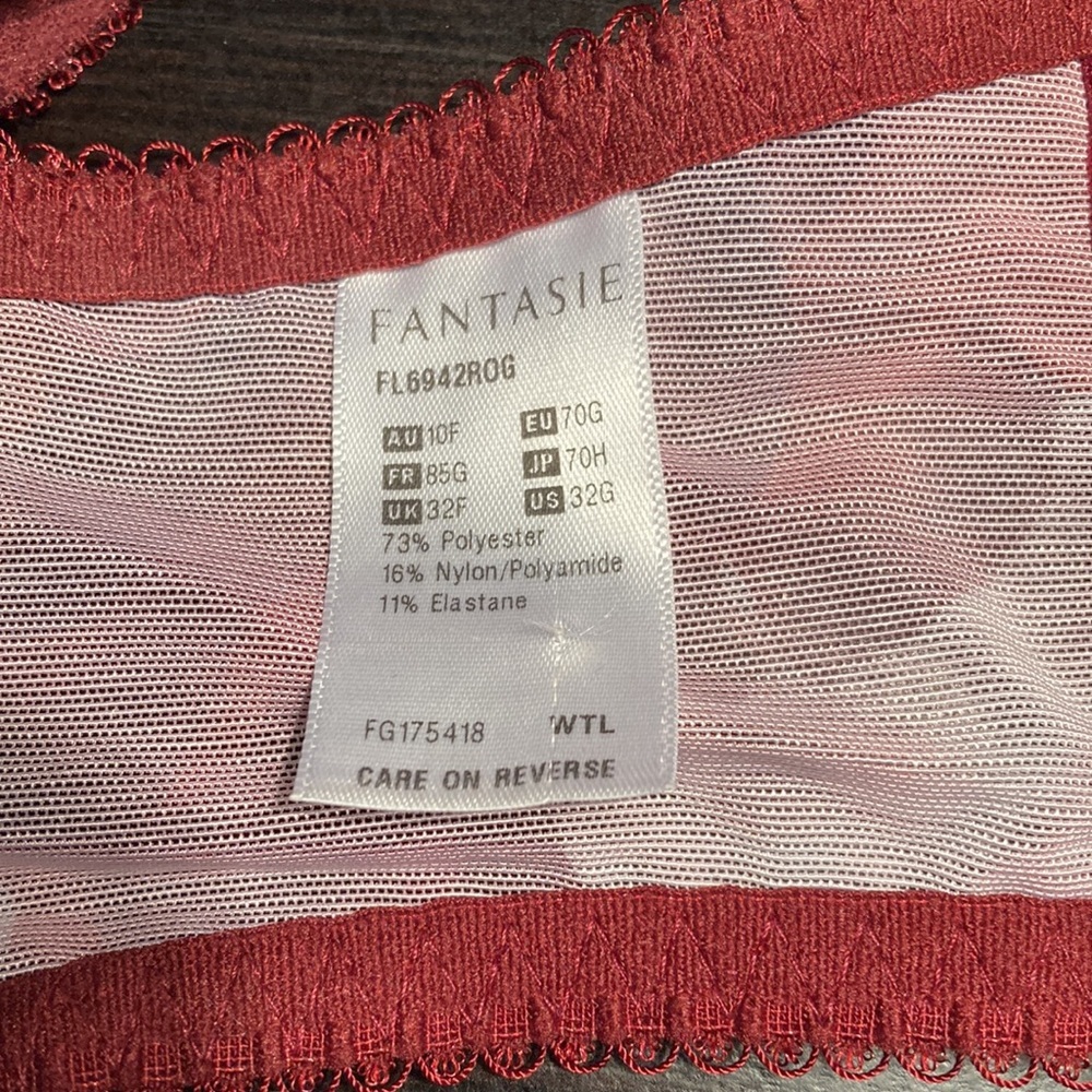 FANTASIE Rosemarie Rouge Underwire Side Support Floral Bra 32G NEW - Picture 12 of 12